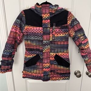 Burton Girls Aubrey Parka Geometric Patterned Jacket Size M